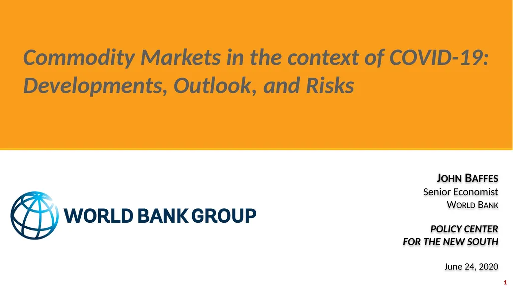 Commodity Markets in the context of COVID-19: