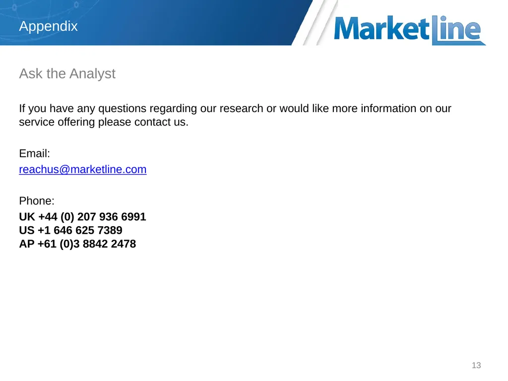 Market Data Analytics Methodology Jan 2017 - slide 13 of 13