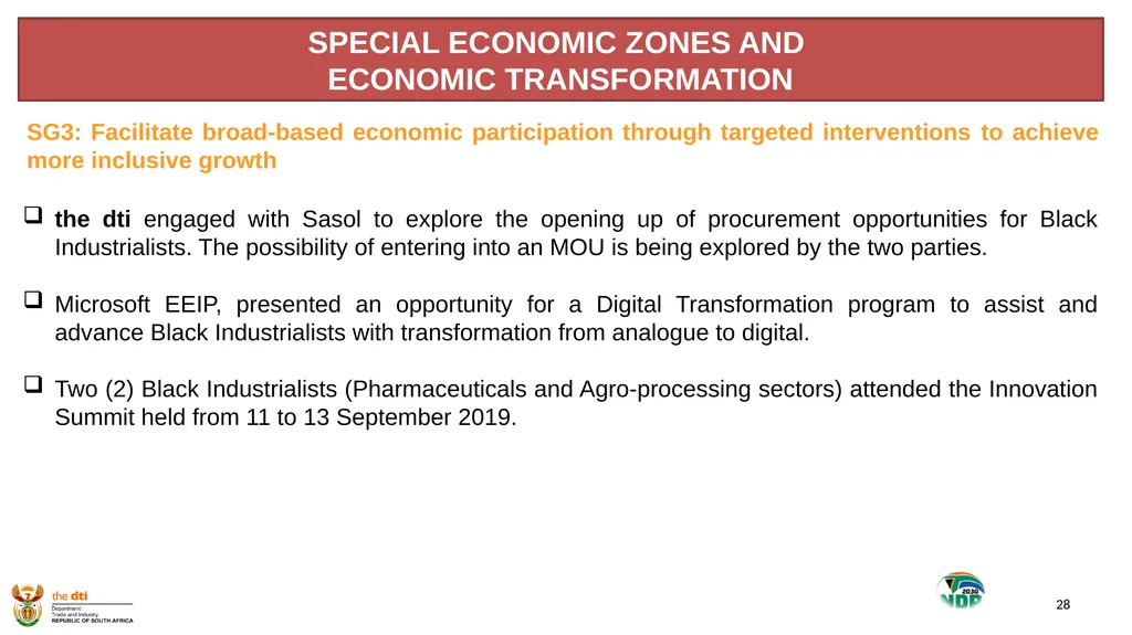 1 the dti’s SECOND QUARTER REPORT 2019-2020 - slide 28 of 45
