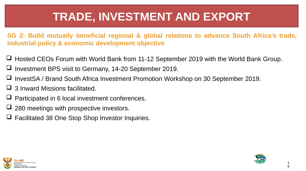 1 the dti’s SECOND QUARTER REPORT 2019-2020 - slide 19 of 45