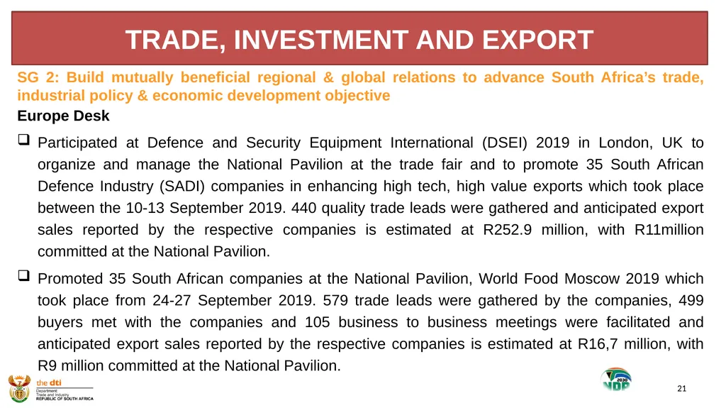 1 the dti’s SECOND QUARTER REPORT 2019-2020 - slide 21 of 45
