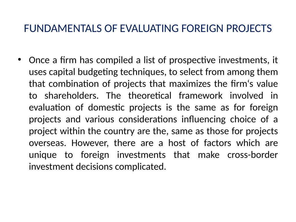 Multinational Capital Budgeting Capital Budgeting - slide 47 of 64