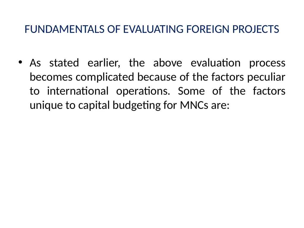 Multinational Capital Budgeting Capital Budgeting - slide 49 of 64