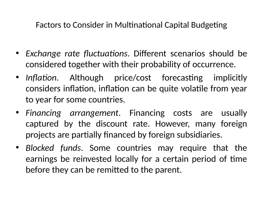 Multinational Capital Budgeting Capital Budgeting - slide 7 of 64