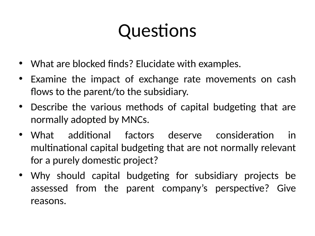 Multinational Capital Budgeting Capital Budgeting - slide 46 of 64