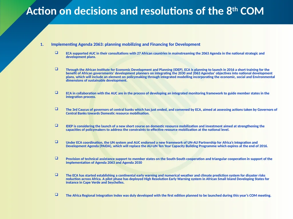 United Nations Economic Commission for Africa - slide 10 of 18