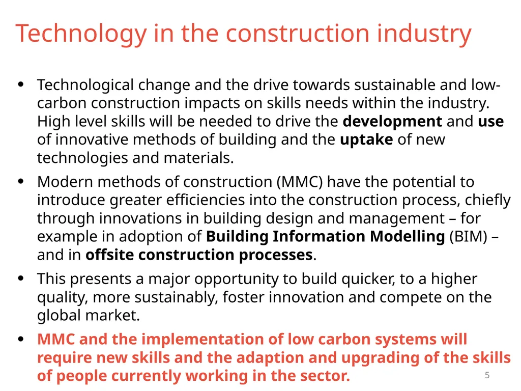 Technology and Skills in the Construction Industry - slide 5 of 24