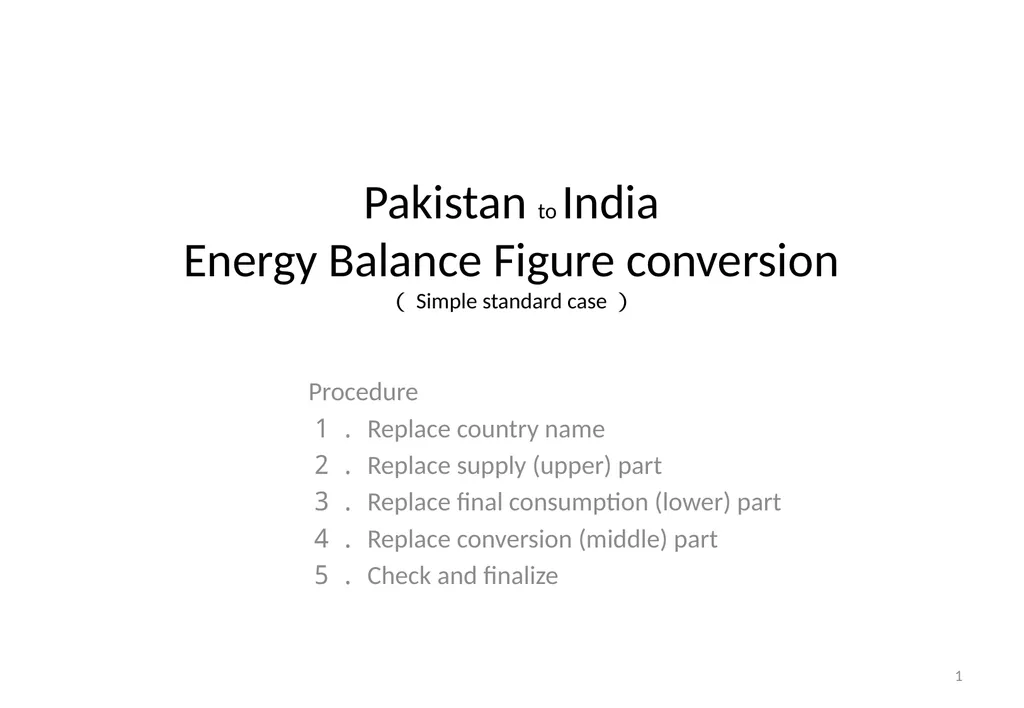 Pakistan to India Energy Balance Figure conversion - slide 1 of 6