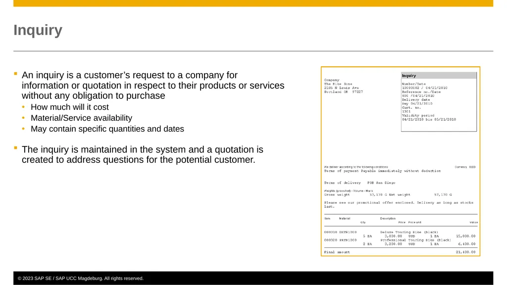 Sales and Distribution (SD) Curriculum: - slide 23 of 46