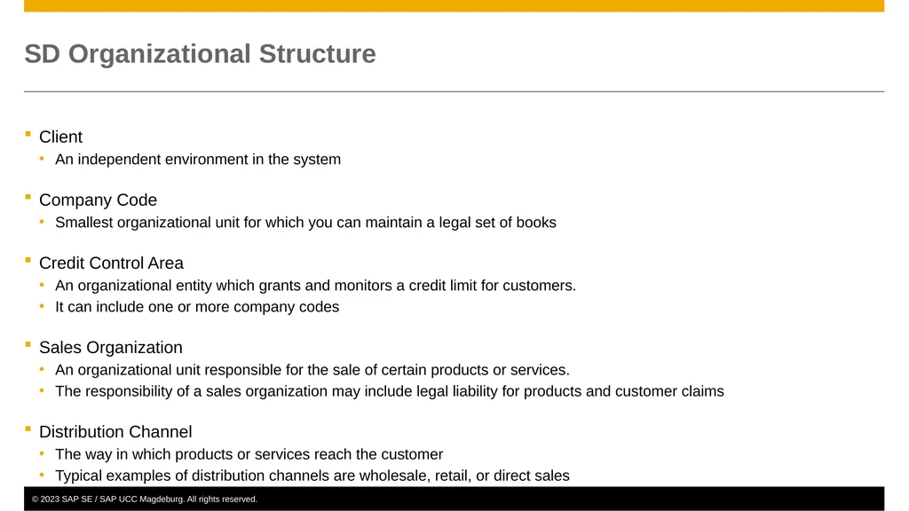 Sales and Distribution (SD) Curriculum: - slide 7 of 46