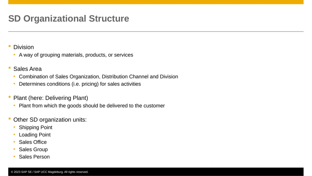 Sales and Distribution (SD) Curriculum: - slide 8 of 46