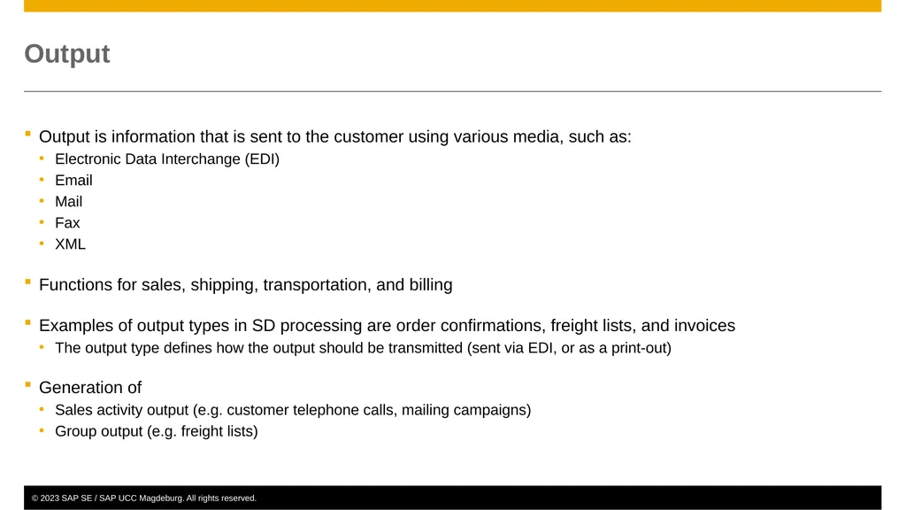 Sales and Distribution (SD) Curriculum: - slide 19 of 46