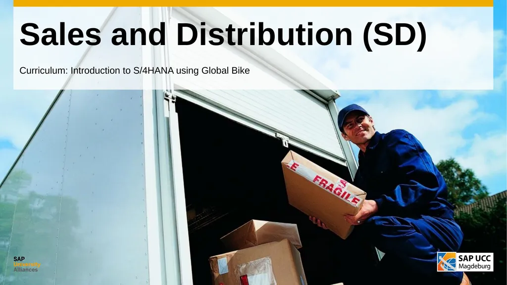 Sales and Distribution (SD) Curriculum: - slide 1 of 46