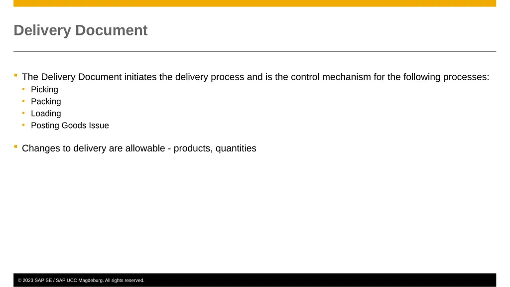 Sales and Distribution (SD) Curriculum: - slide 38 of 46