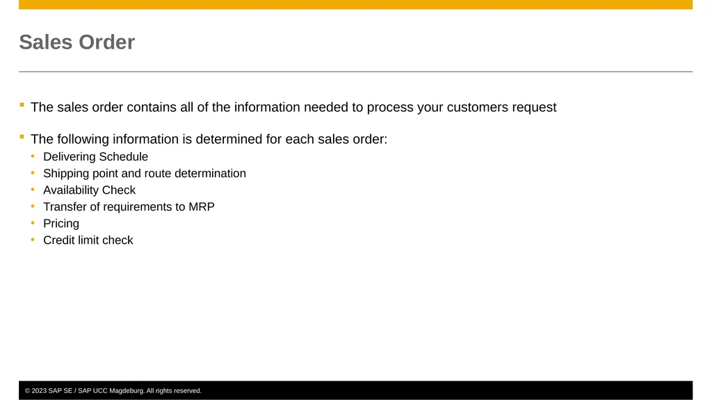 Sales and Distribution (SD) Curriculum: - slide 27 of 46