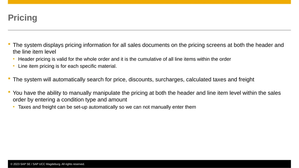 Sales and Distribution (SD) Curriculum: - slide 33 of 46
