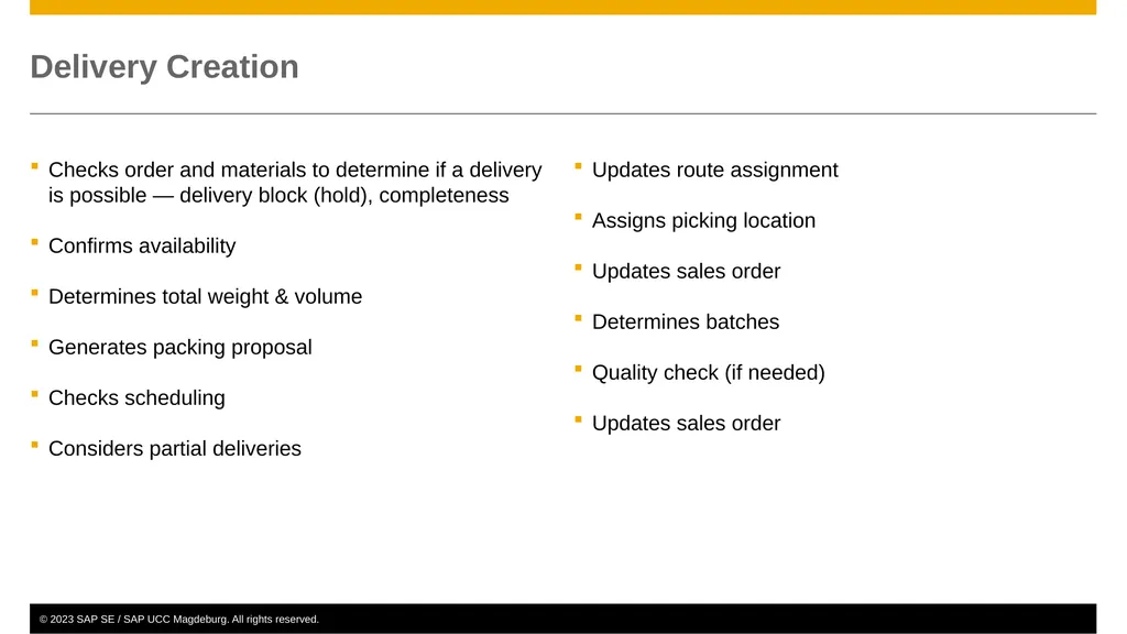 Sales and Distribution (SD) Curriculum: - slide 37 of 46