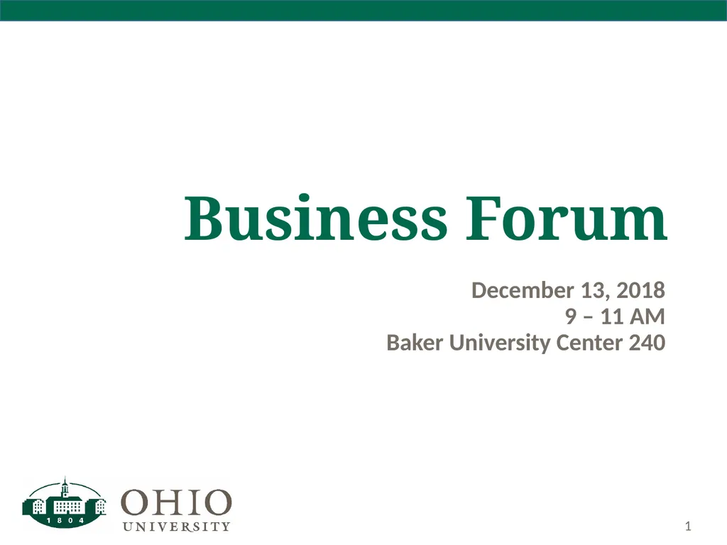 December 13, 2018 9 – 11 AM Baker University