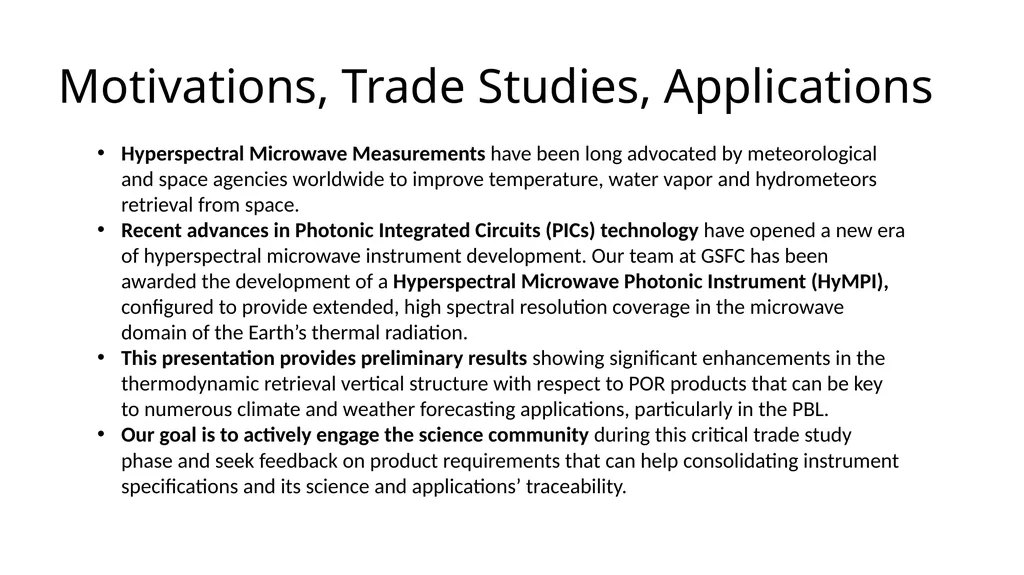 Advances in Hyperspectral Microwave Sounding from - slide 2 of 14
