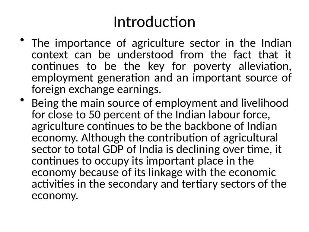 Performance of Agricultural Sector Prepared By Dr. - slide 3 of 12