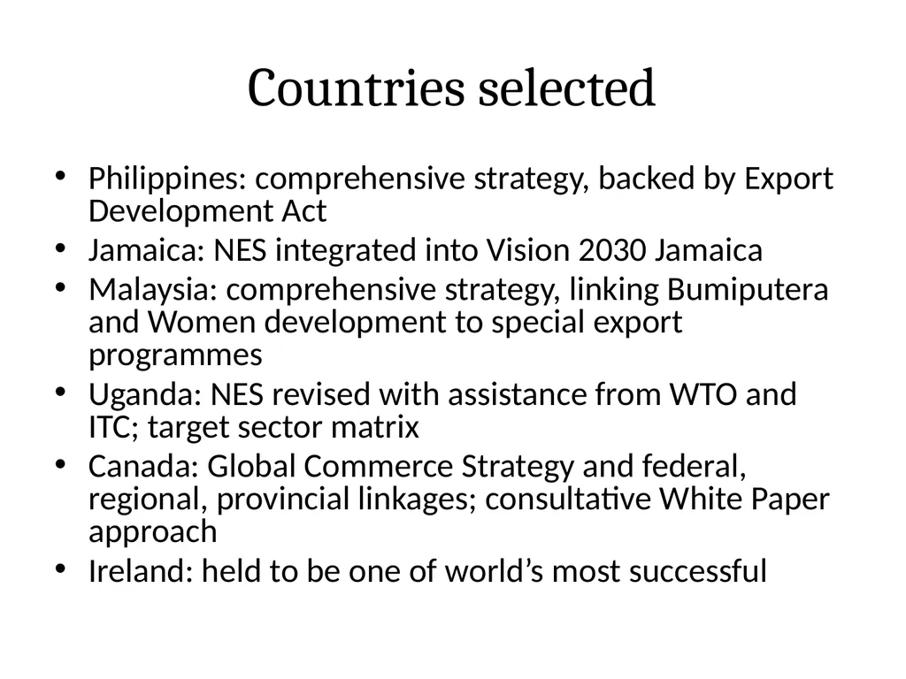 National Export Strategy Subtitle: International - slide 2 of 28