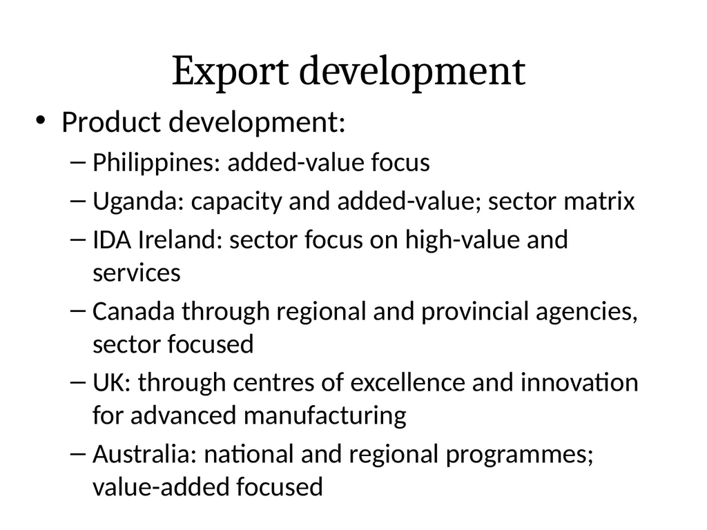 National Export Strategy Subtitle: International - slide 17 of 28
