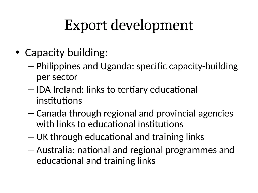 National Export Strategy Subtitle: International - slide 18 of 28
