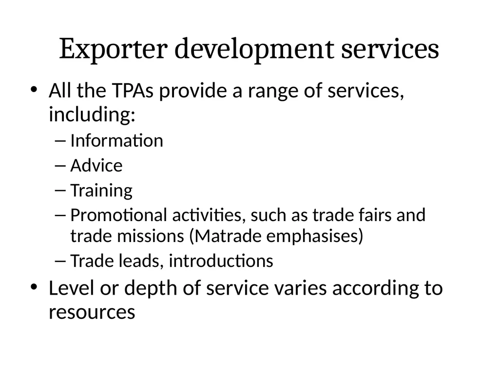 National Export Strategy Subtitle: International - slide 23 of 28