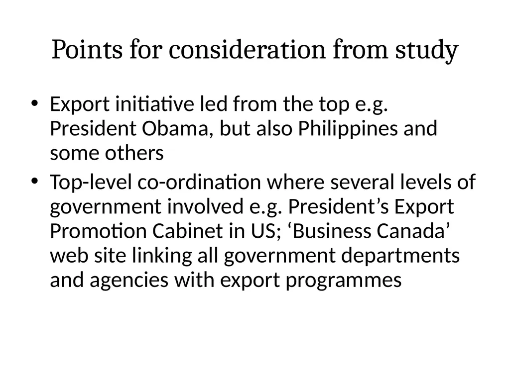 National Export Strategy Subtitle: International - slide 27 of 28