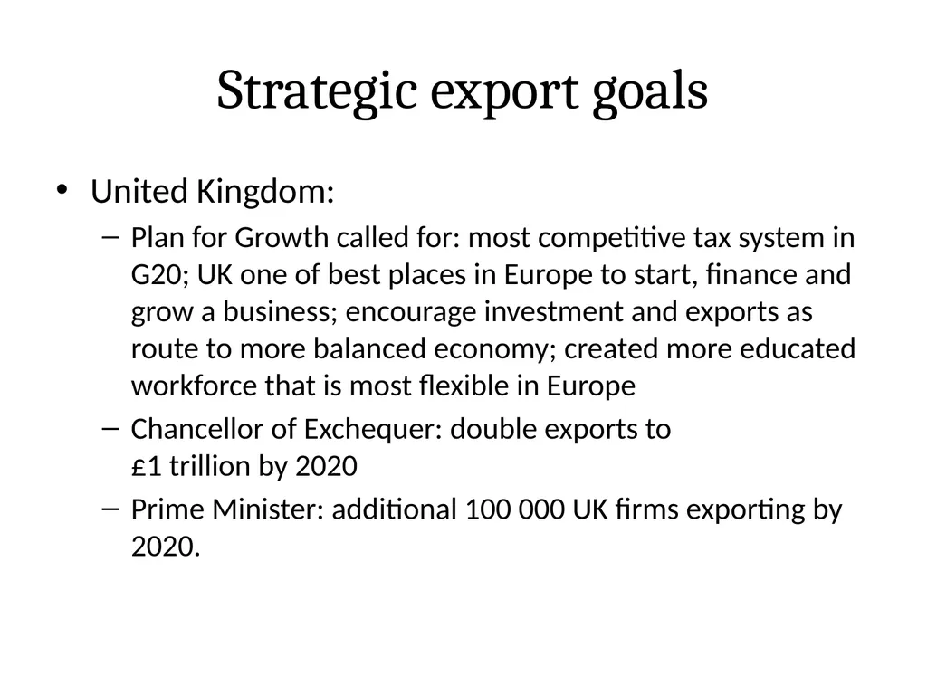 National Export Strategy Subtitle: International - slide 11 of 28