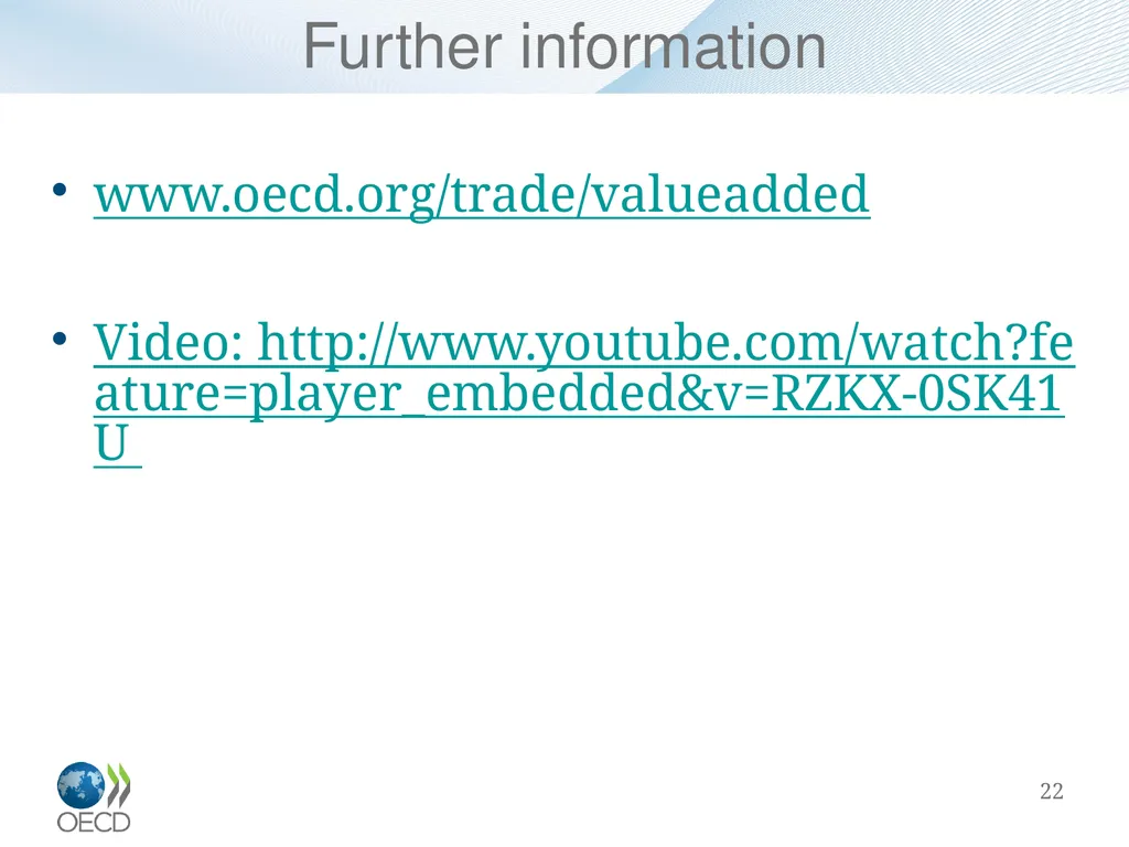 OECD-WTO TiVA database Eurostat Seminar: Global - slide 22 of 22