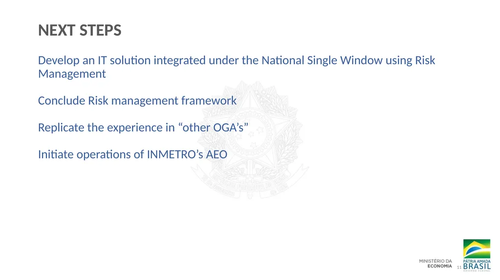 TFA IMPLEMENTATION IN BRAZIL THROUGH - slide 11 of 12
