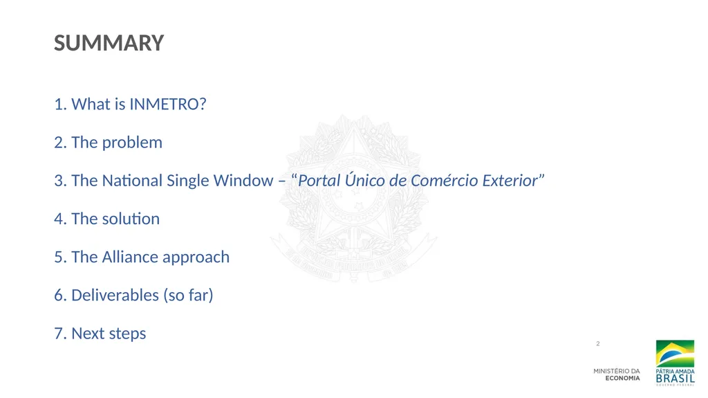 TFA IMPLEMENTATION IN BRAZIL THROUGH - slide 2 of 12