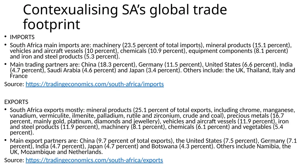 Unpacking SA’s Foreign Economic Engagements: - slide 7 of 7