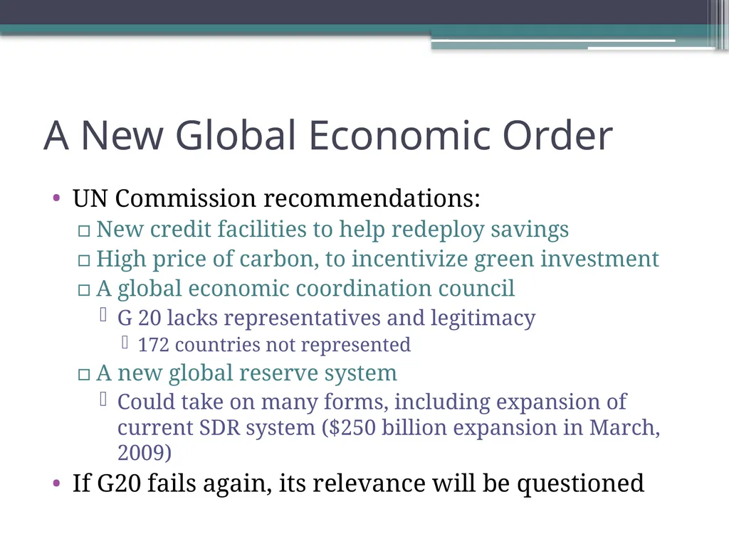POST FINANCIAL CRISIS: Options for SIDS & emerging - slide 16 of 24