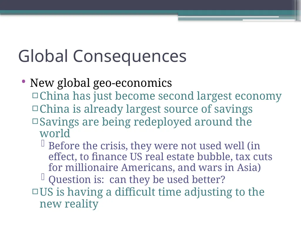 POST FINANCIAL CRISIS: Options for SIDS & emerging - slide 13 of 24