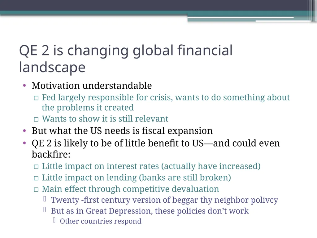 POST FINANCIAL CRISIS: Options for SIDS & emerging - slide 9 of 24