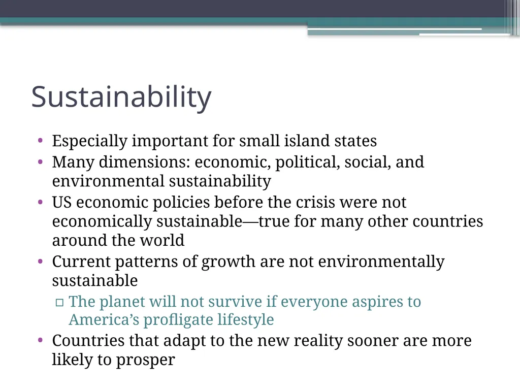 POST FINANCIAL CRISIS: Options for SIDS & emerging - slide 22 of 24
