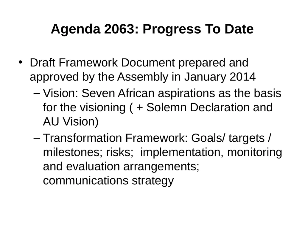 AGENDA 2063: A Shared Strategic Framework for - slide 15 of 38