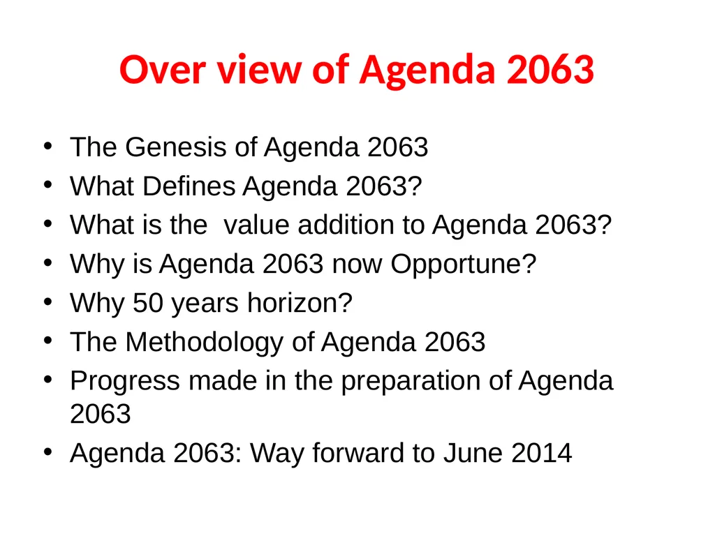 AGENDA 2063: A Shared Strategic Framework for - slide 3 of 38