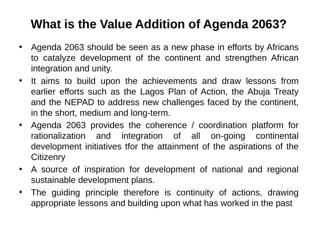 AGENDA 2063: A Shared Strategic Framework for - slide 8 of 38