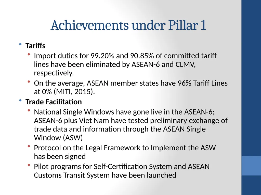 Towards an ASEAN Economic Community (AEC): - slide 8 of 25
