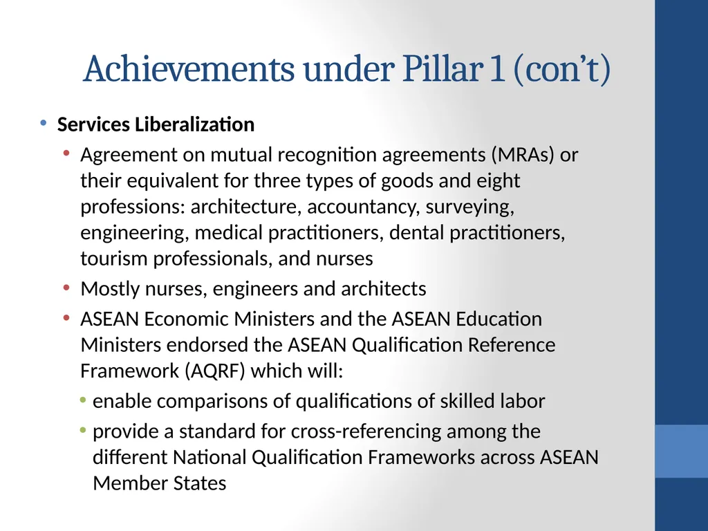 Towards an ASEAN Economic Community (AEC): - slide 10 of 25