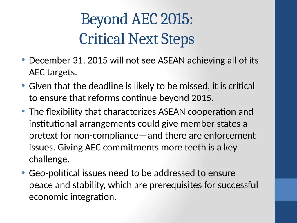 Towards an ASEAN Economic Community (AEC): - slide 18 of 25