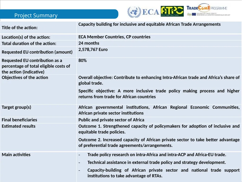 EPAs and WTO Processes Project on capacity - slide 2 of 9