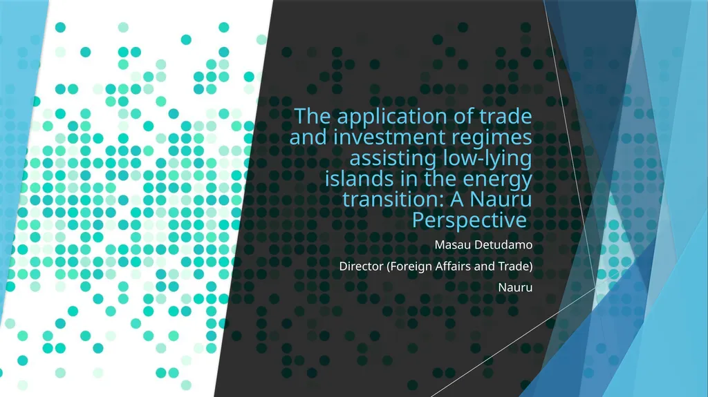 The application of trade and investment regimes - slide 1 of 18