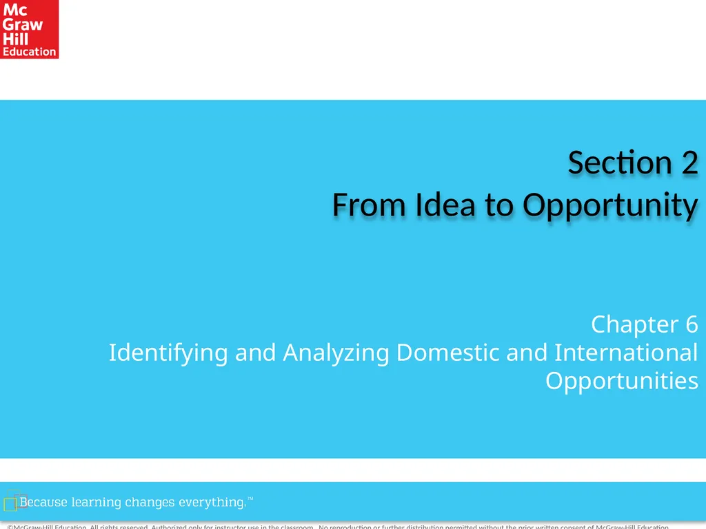 Section 2 From Idea to Opportunity Chapter 6