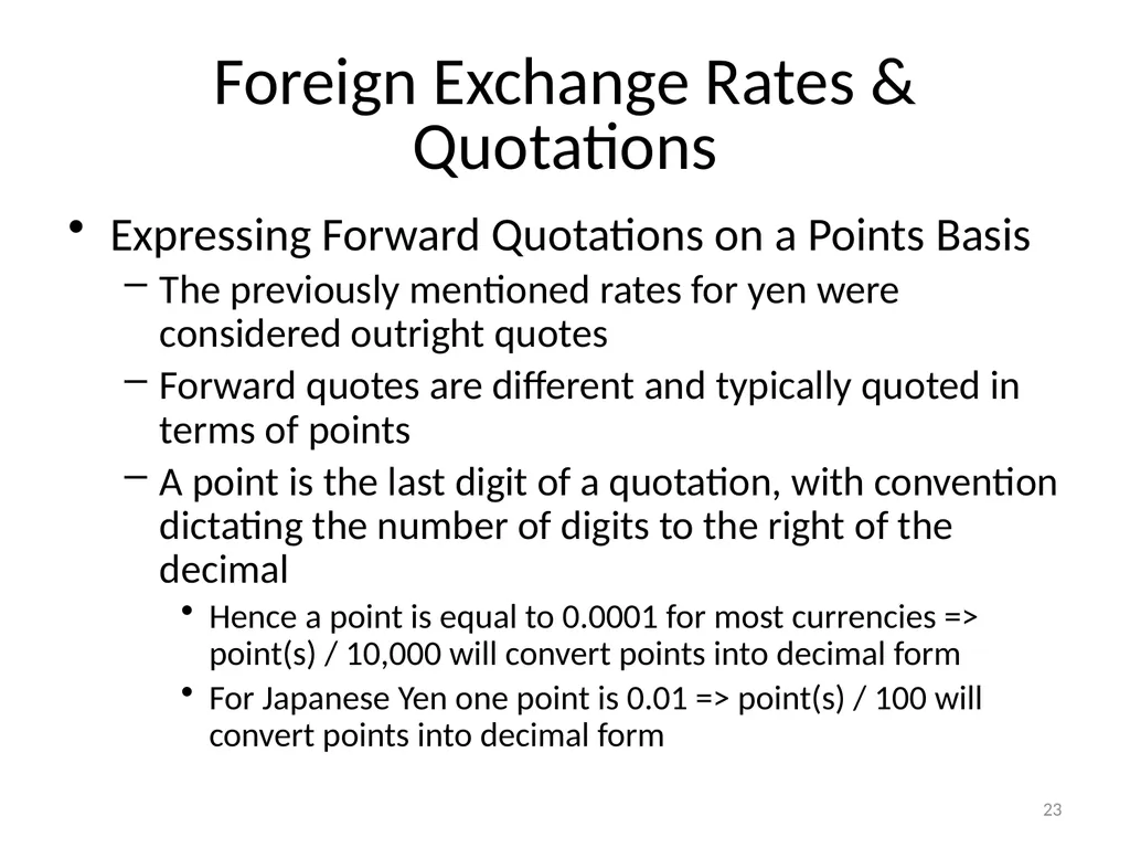 Chapter 06 The Foreign Exchange Market 1 The - slide 23 of 31