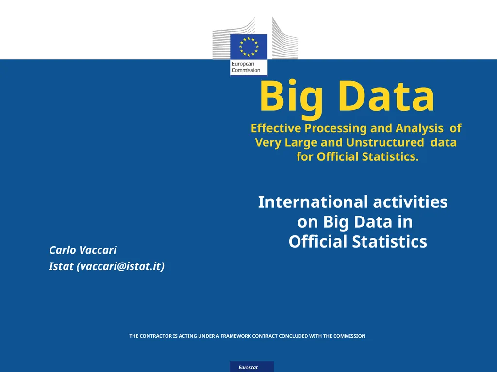 Eurostat Big Data Eurostat Effective Processing - slide 1 of 46
