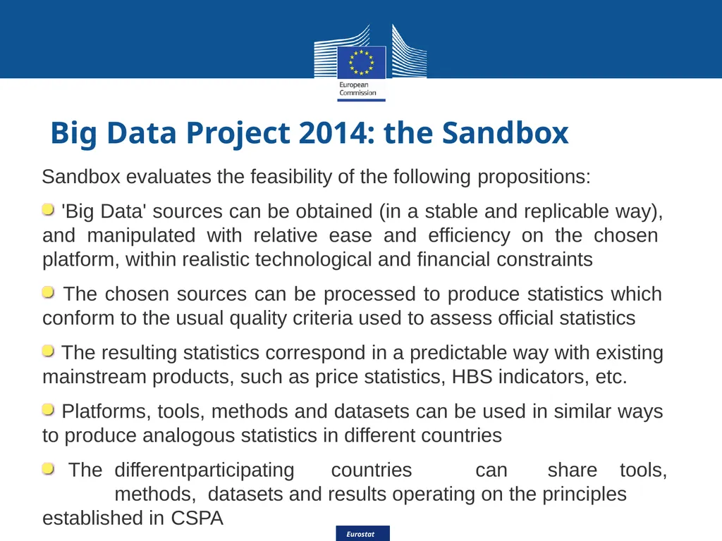 Eurostat Big Data Eurostat Effective Processing - slide 10 of 46